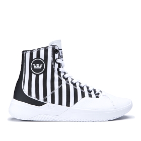 Supra Mens STATIK High Top Shoes White Stripe/white | US-61836